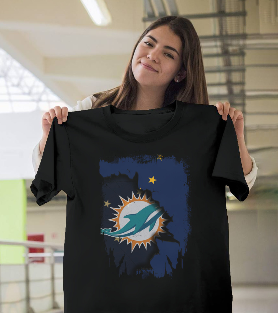 Miami Dolphins Alaska State Flag Fusion T-Shirt