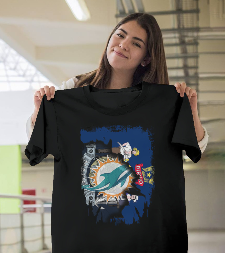 Together Dirigo Maine Dolphins Logo Football Emblem T-Shirt