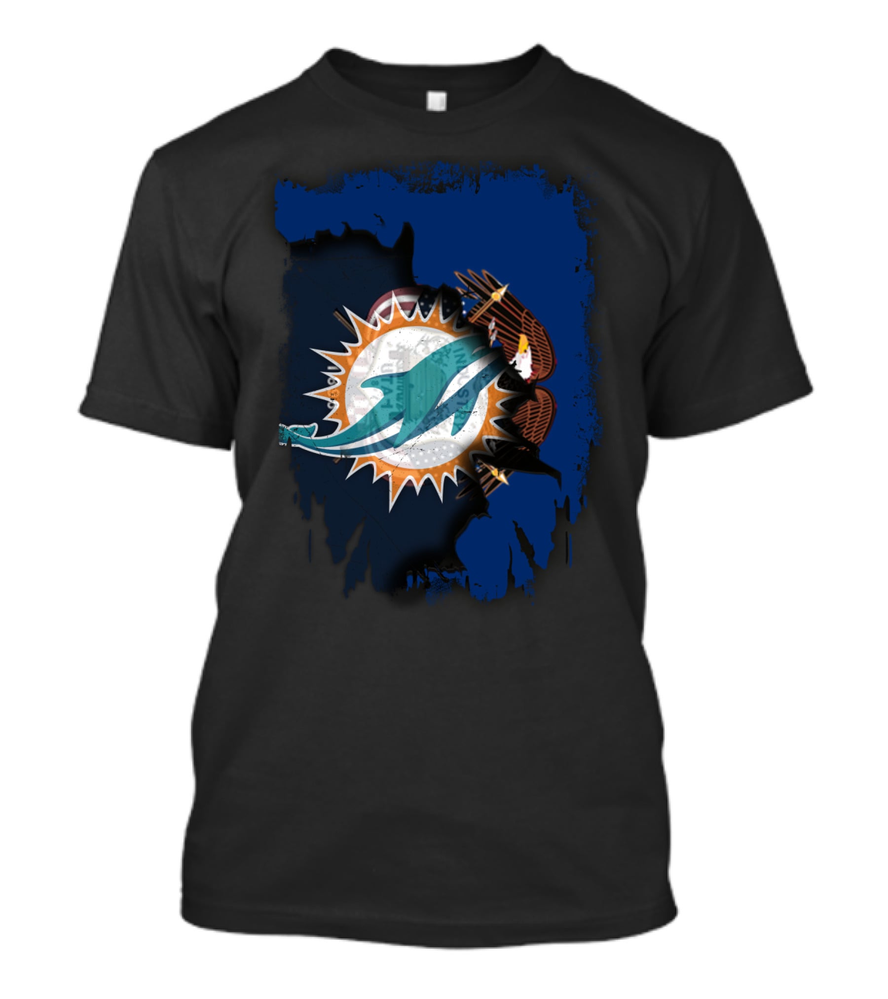 Together Utah With Dolphins Miami Symbol Eagle Feathers T-Shirt