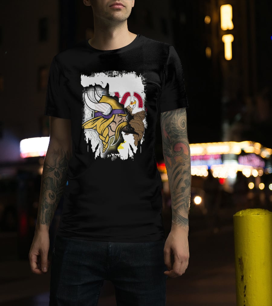 Illinois State Seal With Vikings Helmet Profile T-Shirt