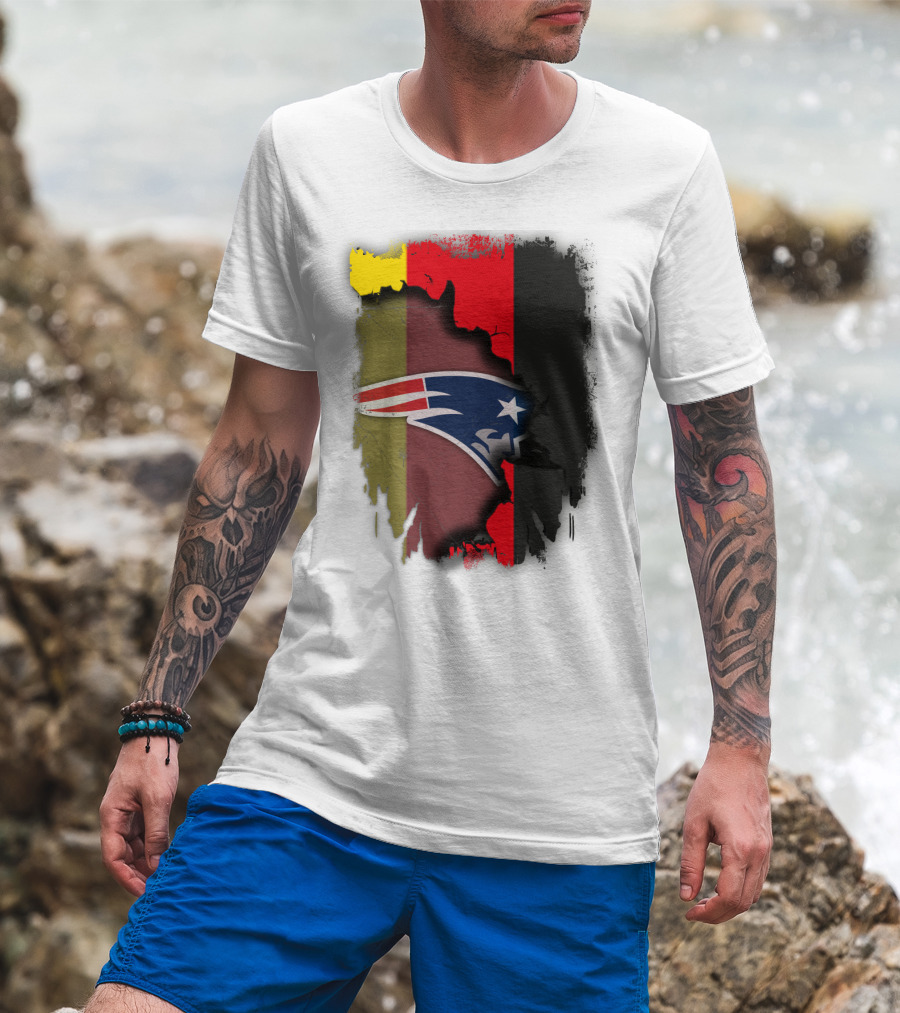 Patriots Logo On Germany Flag Background Together T-Shirt
