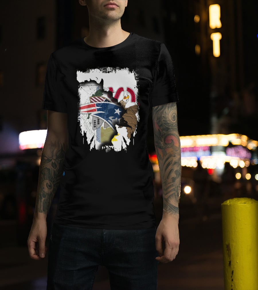 Together Illinois With Patriots Logo And State Seal Blend T-Shirt