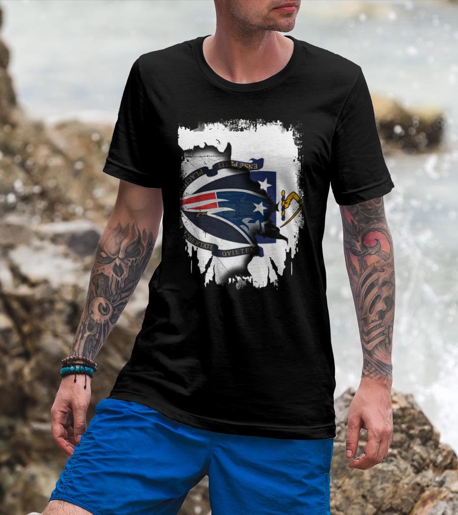 Together Massachusetts Patriots Emblem Fusion T-Shirt