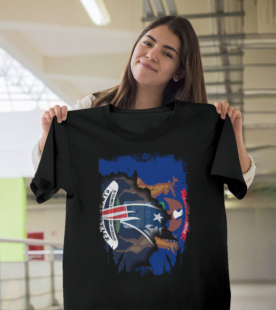Michigan Pride with Patriots Crest Overlay T-Shirt