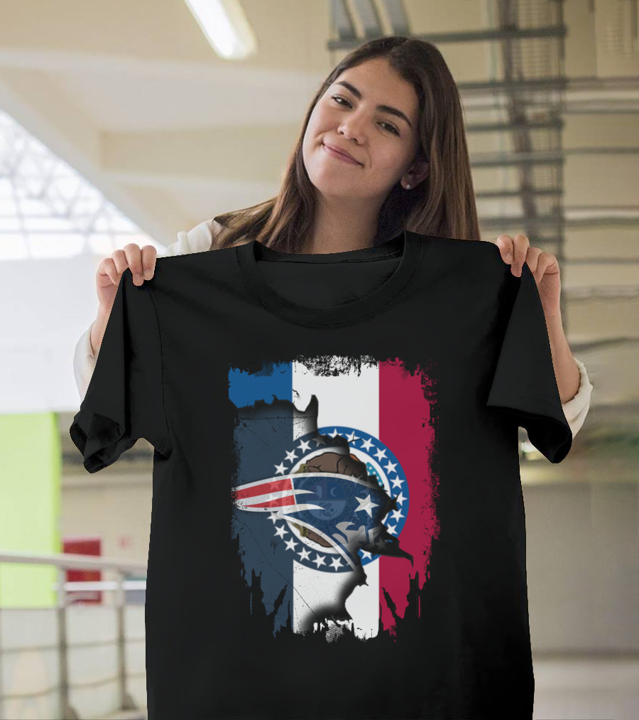 Together Missouri Patriots Flag and Patriot Logo Fusion T-Shirt