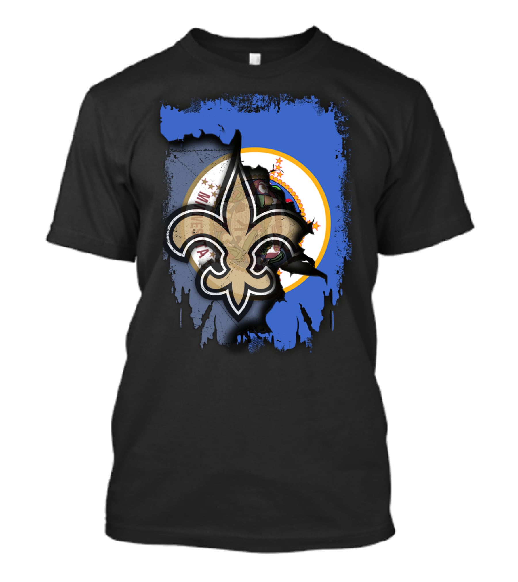 Together Minnesota With Louisiana Saints Fleur-de-lis Emblem T-Shirt