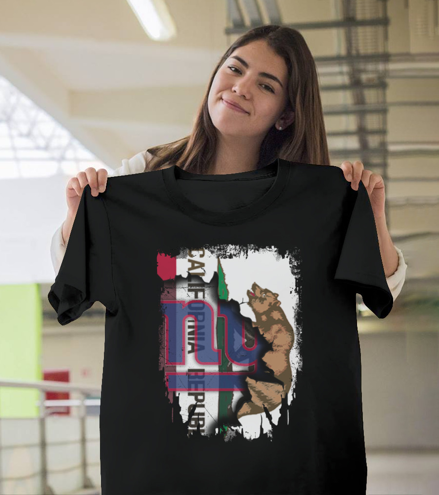 California Republic Bear with Giants Logo Overlay T-Shirt
