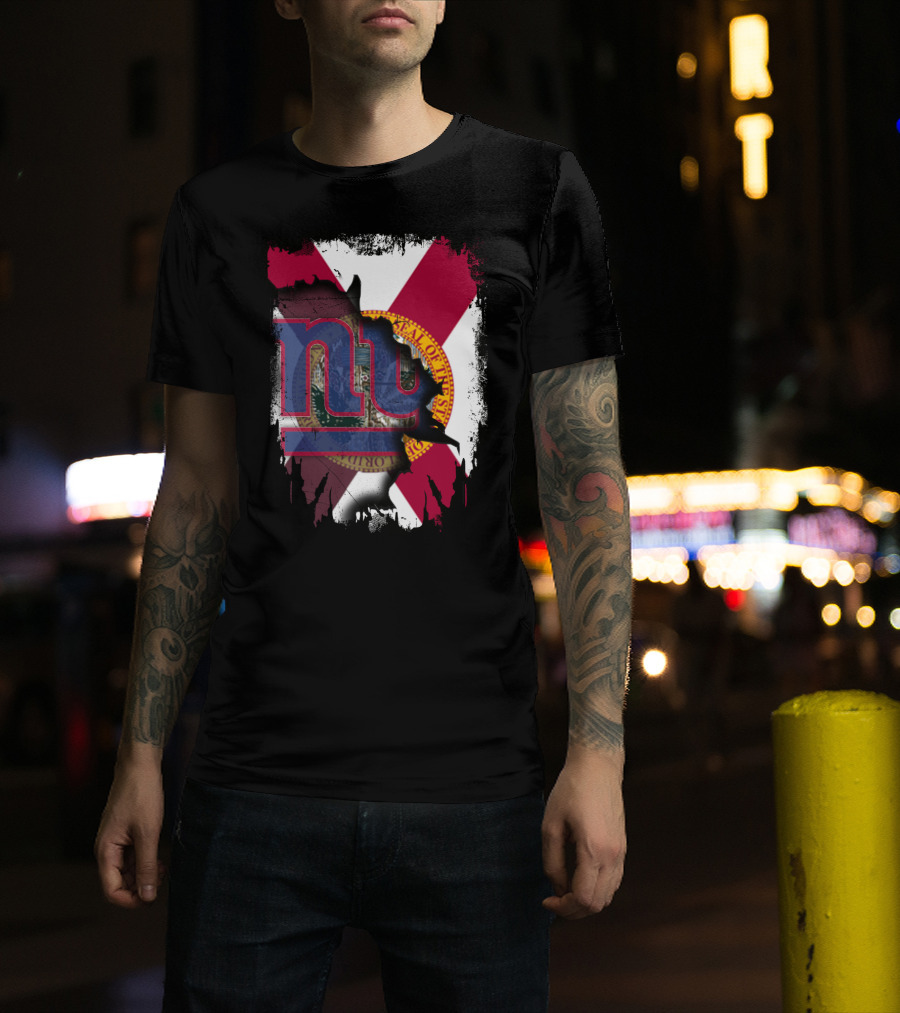 Florida State Flag Meets Giants NFL Team T-Shirt