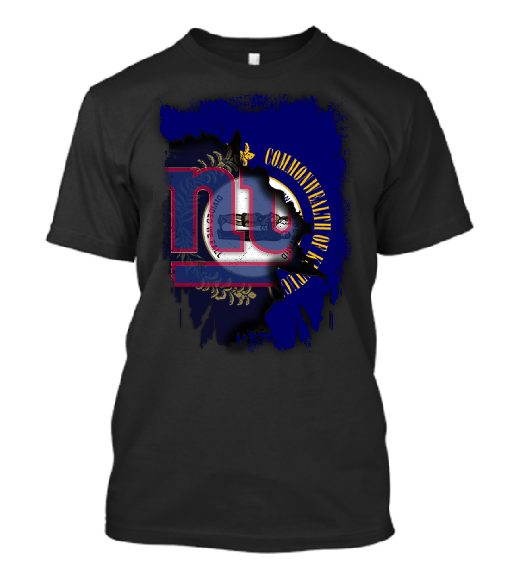 Commonwealth Of Kentucky With Giants NY Logo Fusion T-Shirt