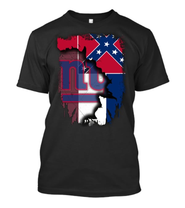 Mississippi Flag With New York Giants Logo Fusion T-Shirt