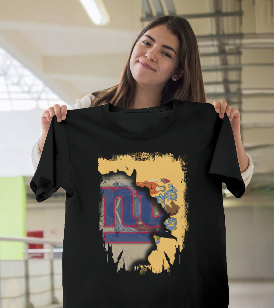 New Jersey Giants Together Flag Fusion T-Shirt