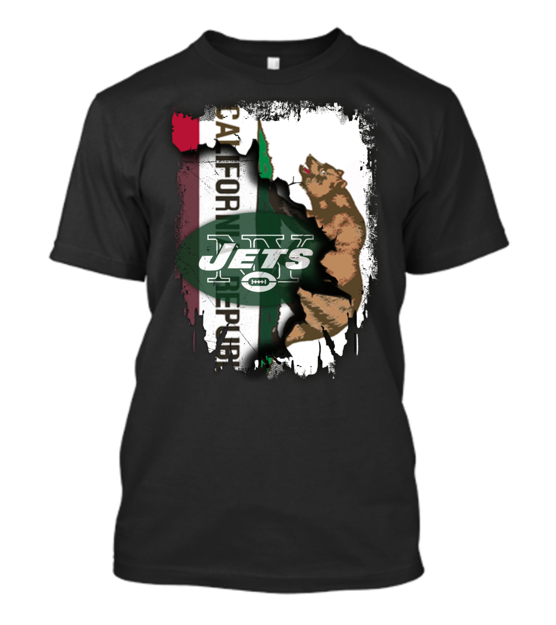 California Republic Bear With Jets Football T-Shirt
