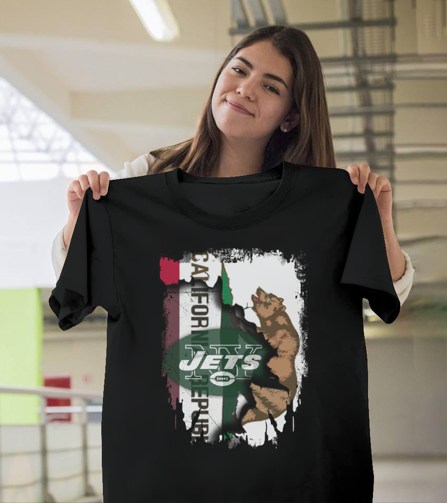 California Republic Bear with Jets Football T-Shirt