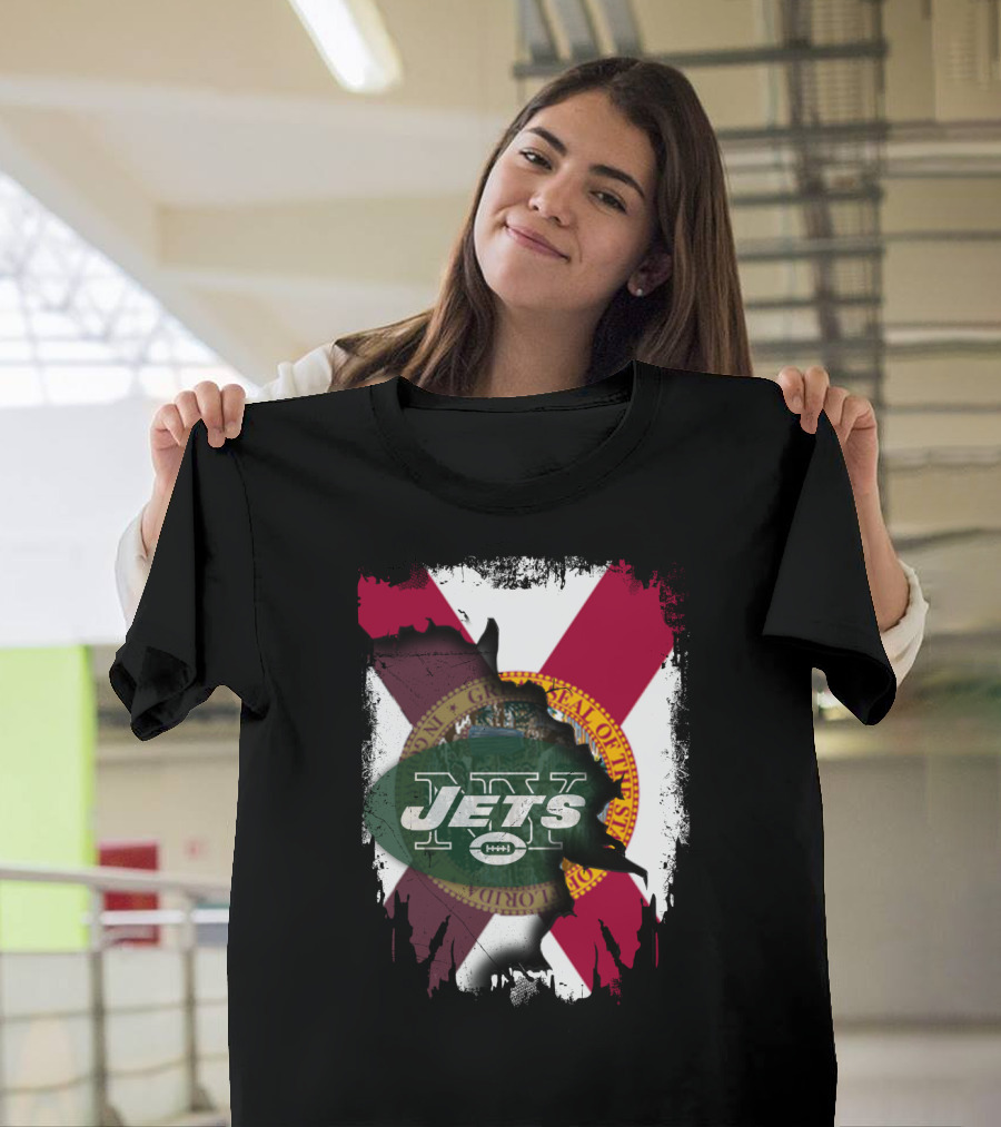 Florida State Flag New York Jets Collaboration T-Shirt