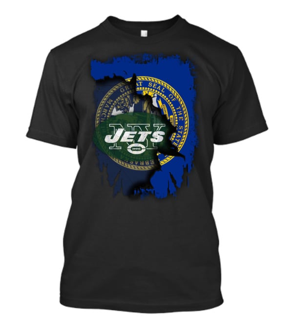 Nebraska State Seal With Jets Logo Fusion T-Shirt