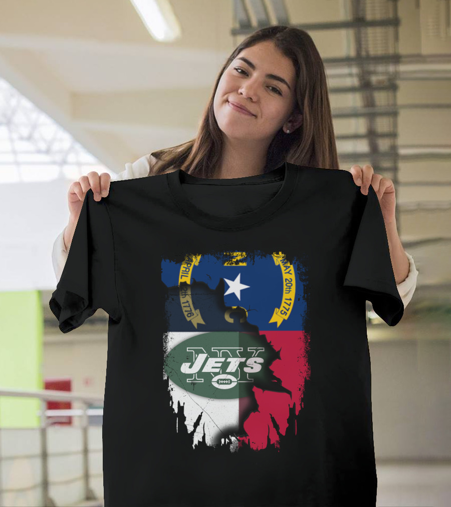 North Carolina Flag Jets Logo Fusion T-Shirt