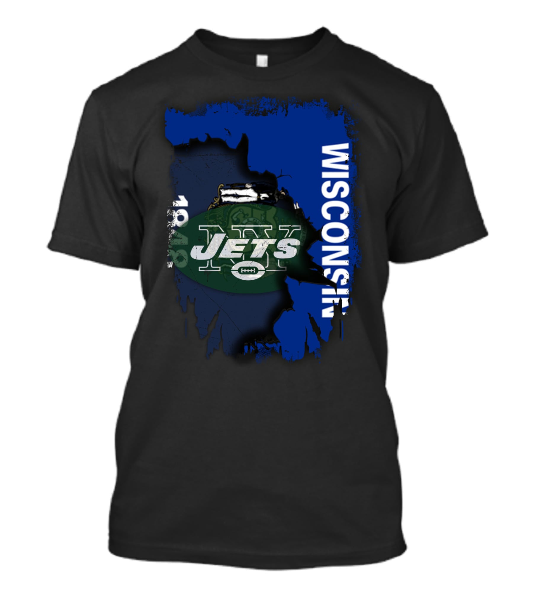 Wisconsin 1848 New York Jets Football Collaboration T-Shirt