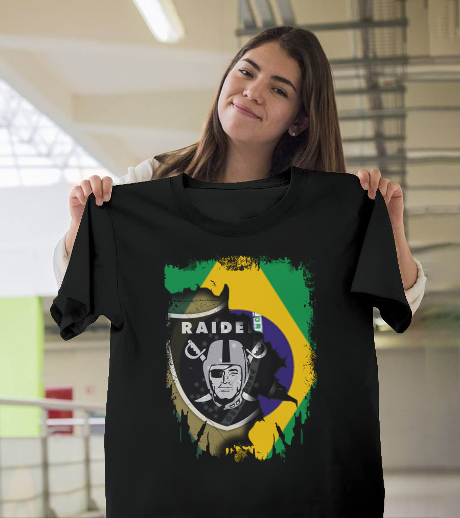 Together Brazil Raiders Splash Flag Emblem T-Shirt