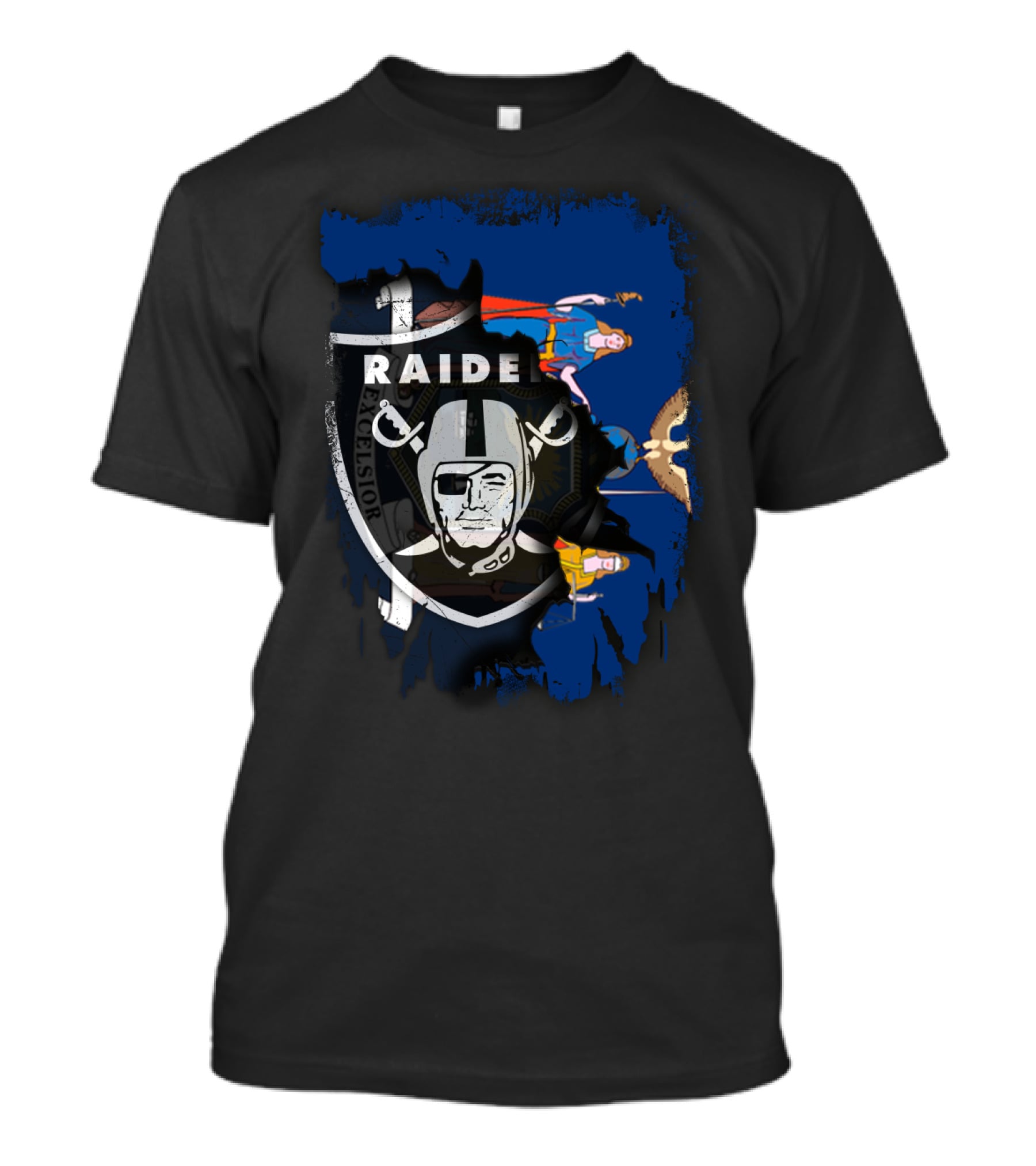 Together New York Raiders Motif With State Flag Symbolism T-Shirt