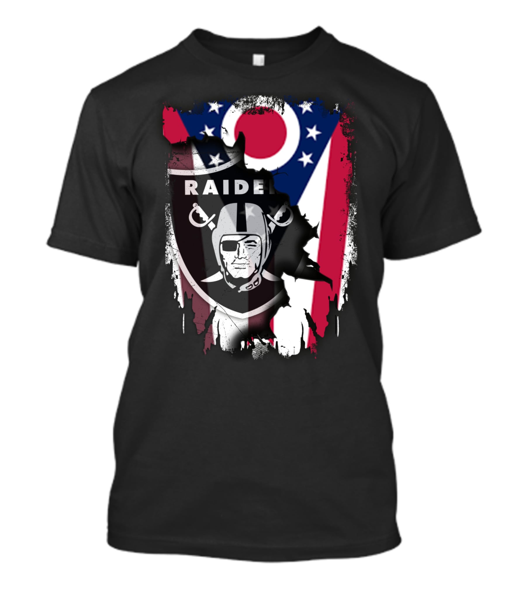 Ohio Pride With Raiders Logo Fusion T-Shirt