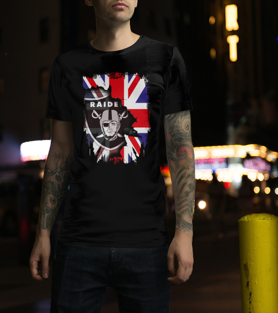 Raider Helmet With Union Jack Flag Fusion T-Shirt