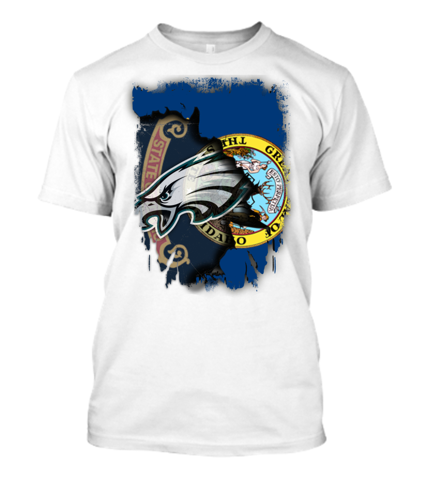 Idaho State Pride With Eagles NFL Team Logo Integration T-Shirt