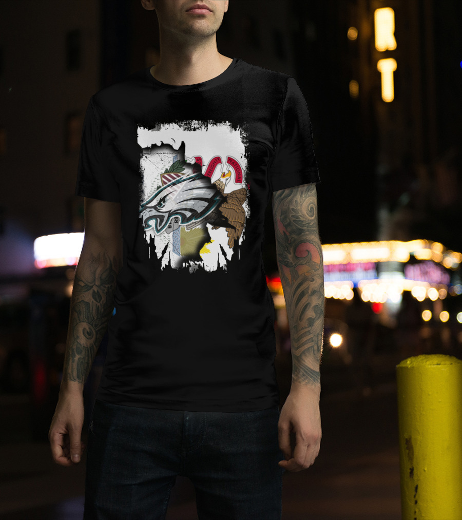 Together Illinois With Philadelphia Eagles Logo And State Flag Elements T-Shirt