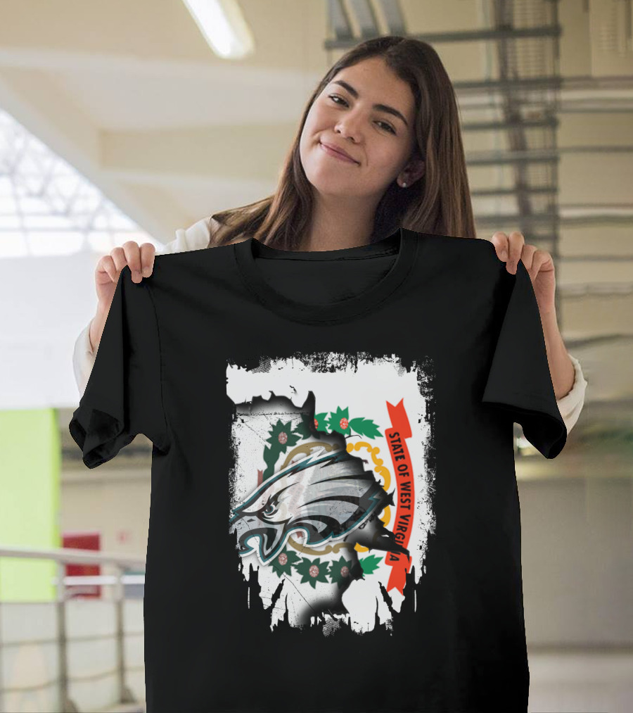 State of West Virginia with Eagles Emblem T-Shirt