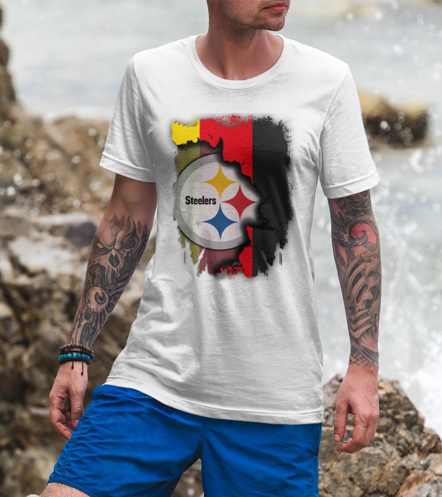 Germany Steelers Fusion With Flag And Logo Elements T-Shirt