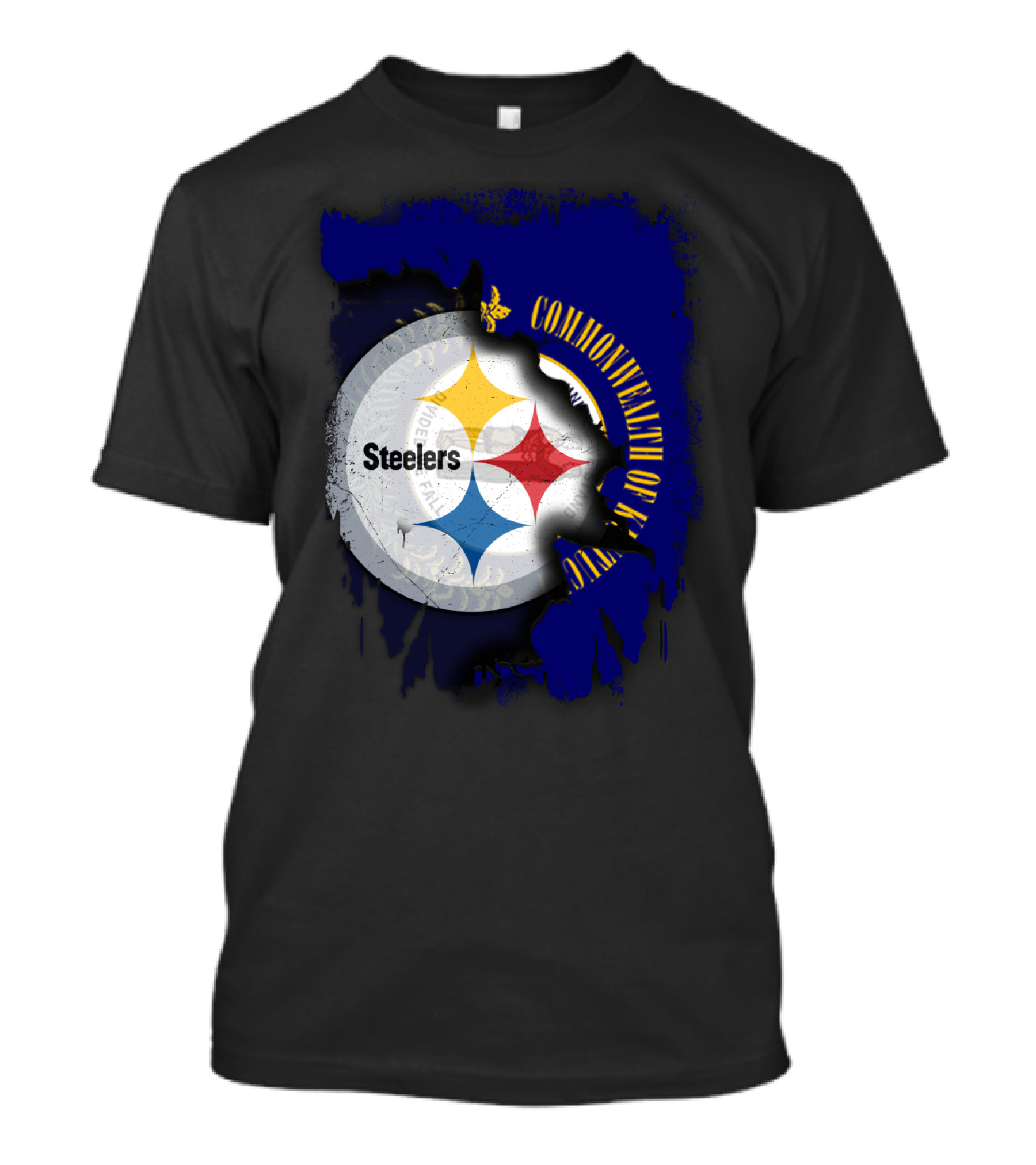 Commonwealth Of Kentucky With Steelers Football T-Shirt