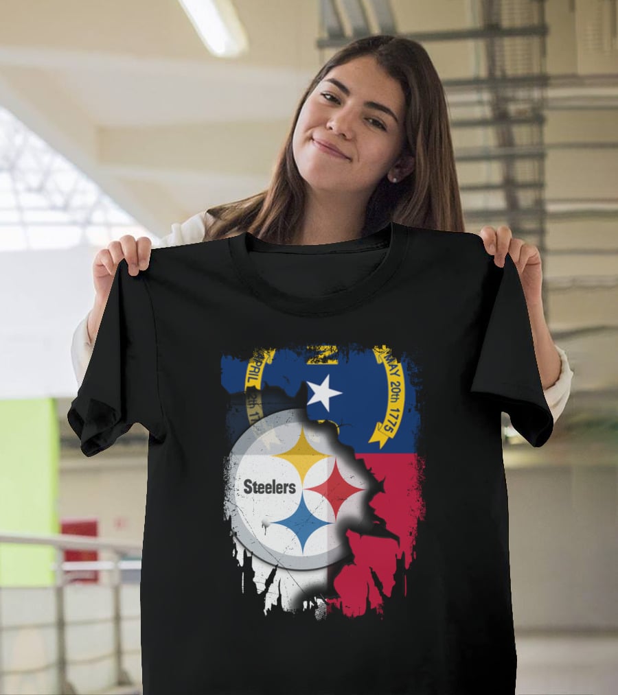 Together North Carolina With Steelers Logo Fusion T-Shirt