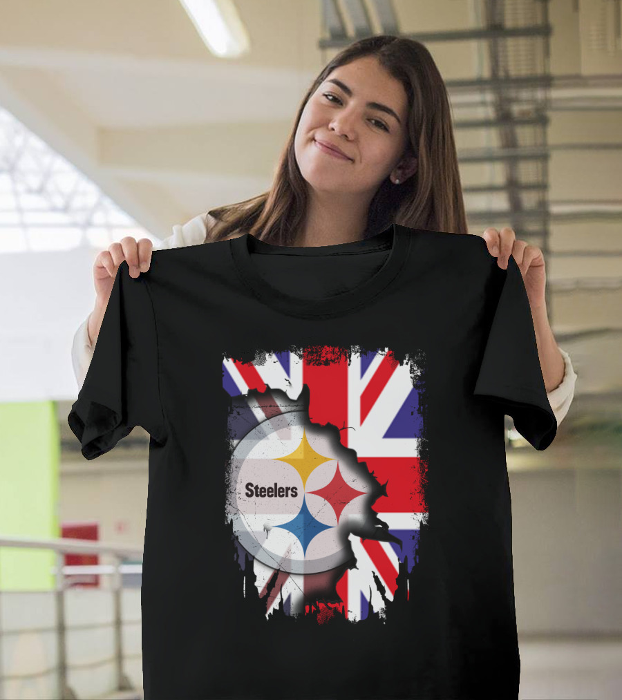 Steelers Union Jack Together United Kingdom Supporters T-Shirt
