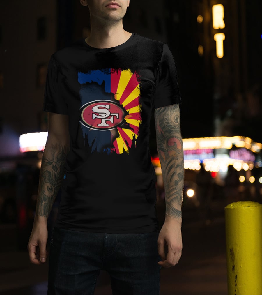 SF Arizona Flag Fusion Together 49ers T-Shirt