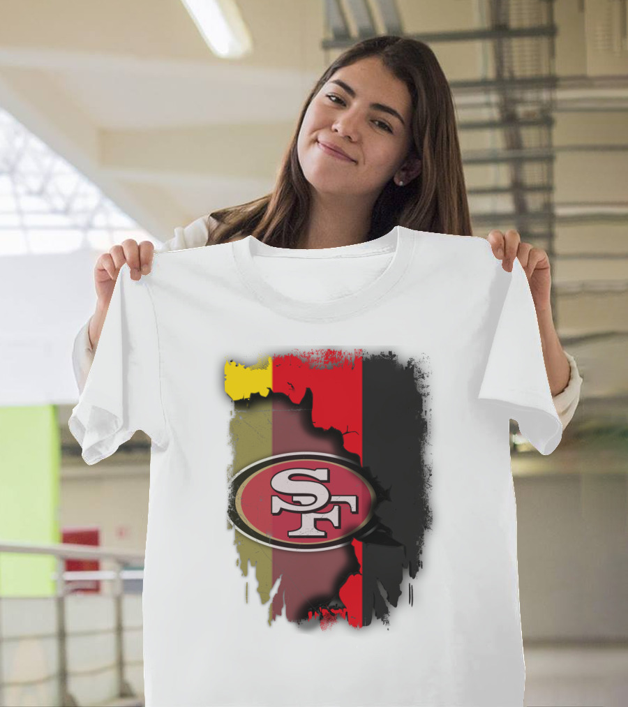 Germany Flag with San Francisco 49ers Logo Blend T-Shirt