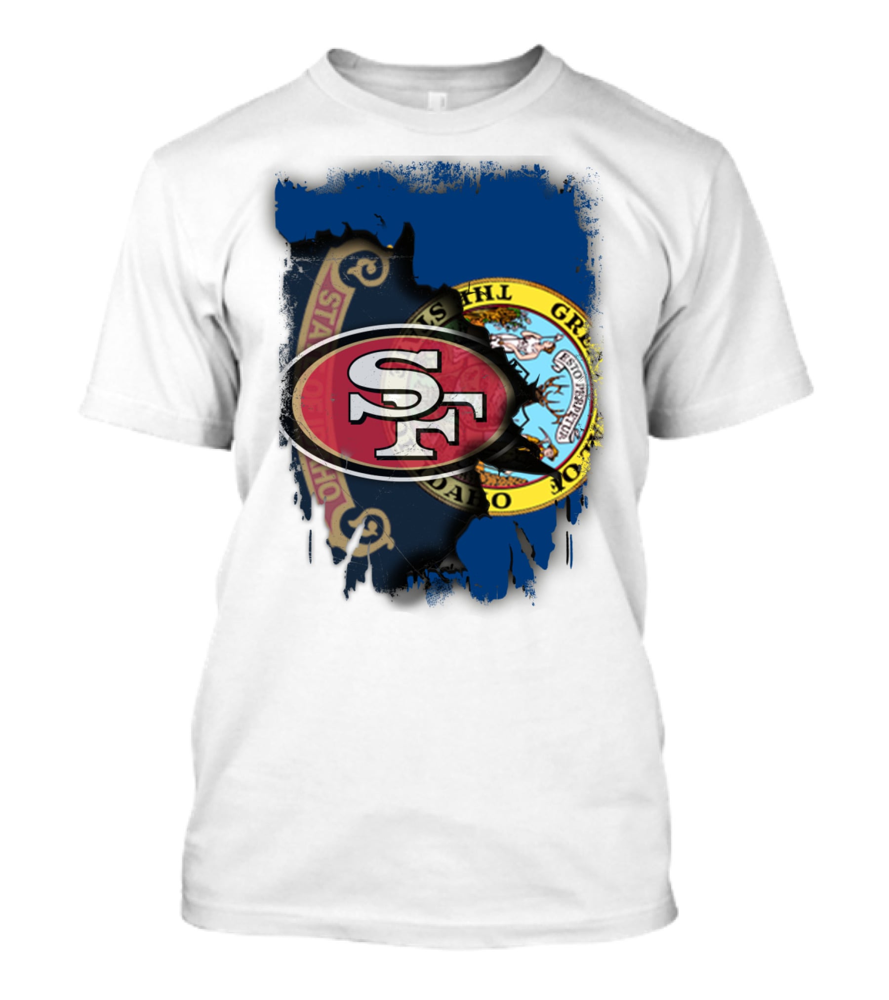 Idaho State Concept With 49ers SF Logo Fusion T-Shirt