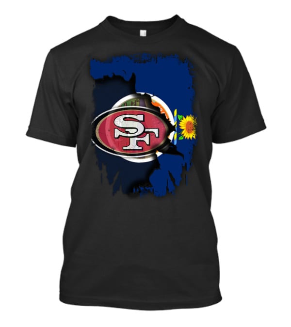 Together Kansas 49ers SF Football Logo Sunflower Flag T-Shirt