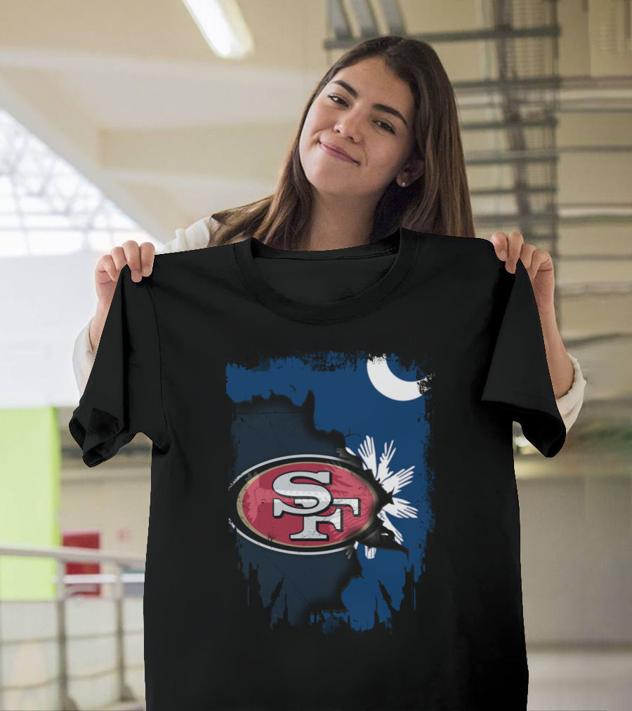 Together South Carolina with San Francisco 49ers Logo and State Flag Elements T-Shirt