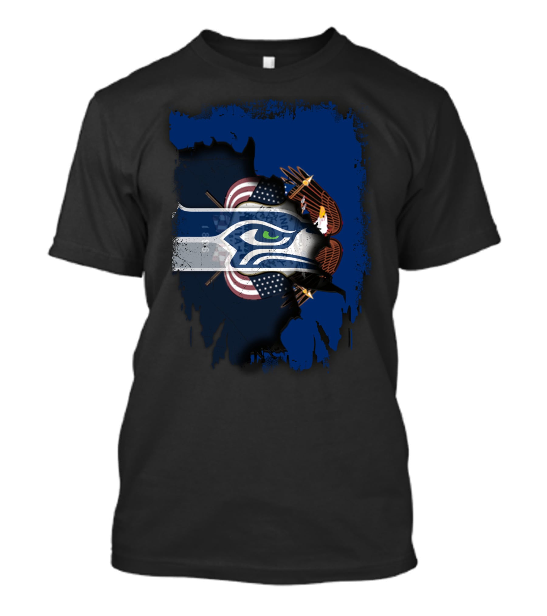 Utah Together With Seattle Seahawks American Eagle Flag T-Shirt