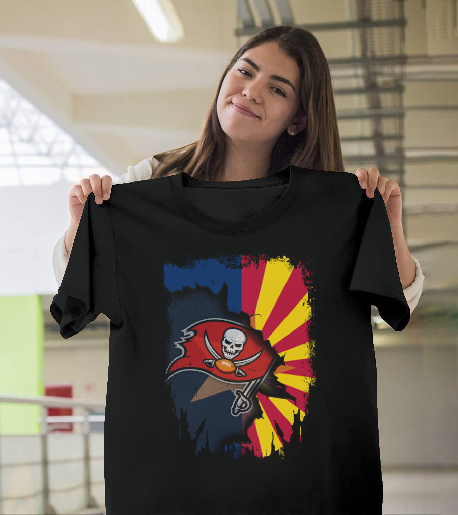 Arizona State Flag and Buccaneers Logo Together T-Shirt
