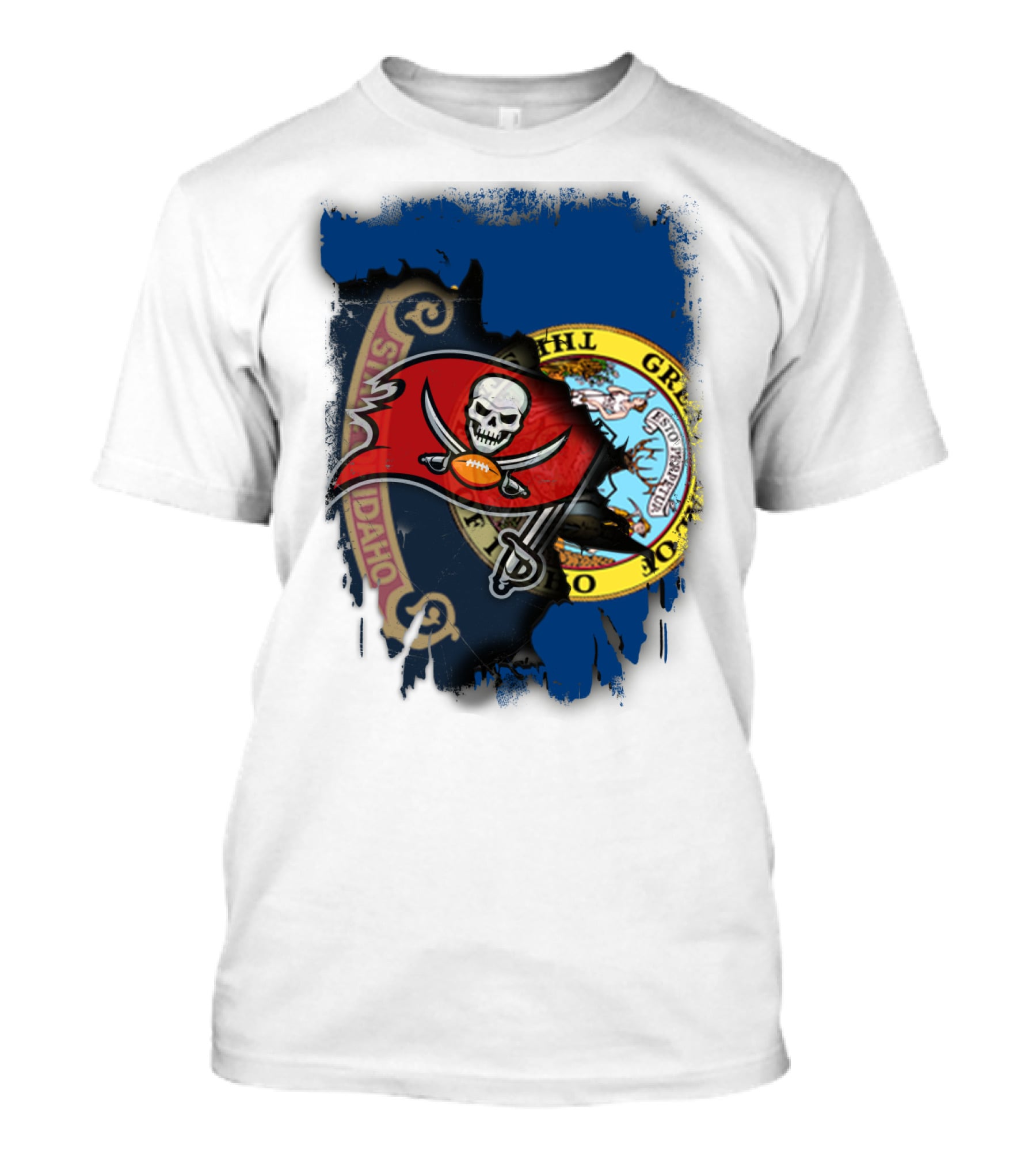 Idaho State Meets Buccaneers Flag Fusion T-Shirt