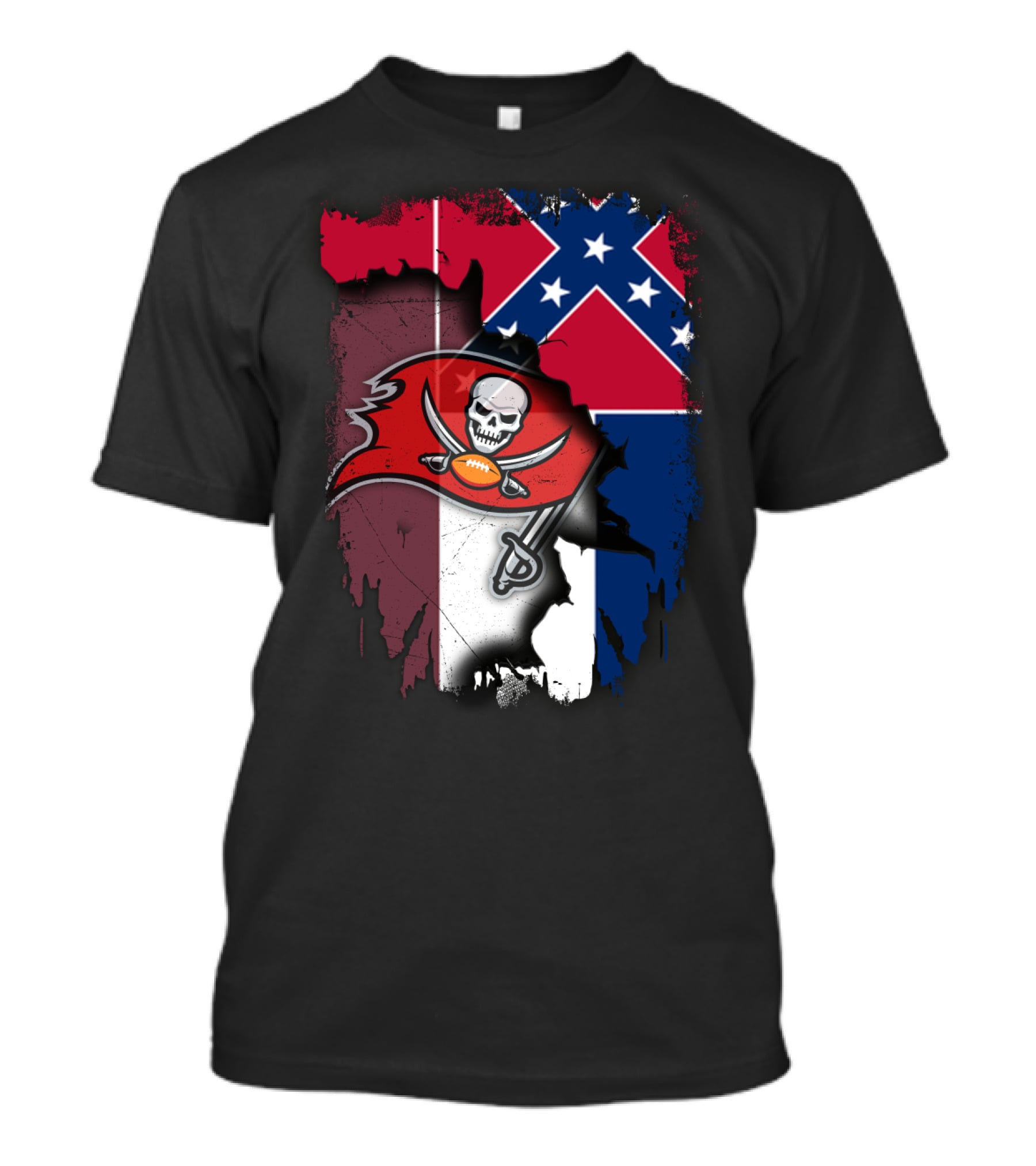 Together Mississippi Buccaneers Flag Fusion T-Shirt