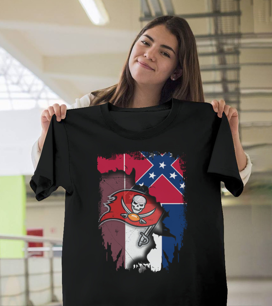 Together Mississippi Buccaneers Flag Fusion T-Shirt