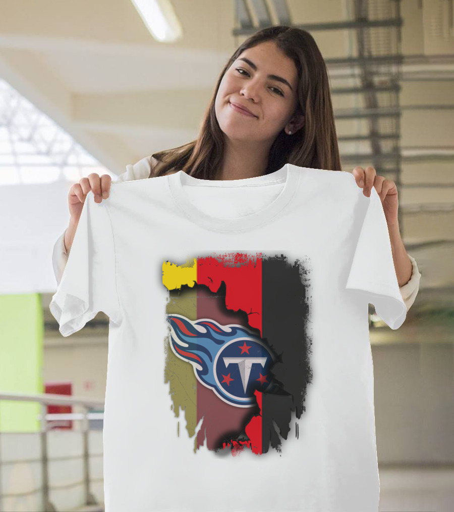 Germany United With Tennessee Titans Logo Fusion T-Shirt