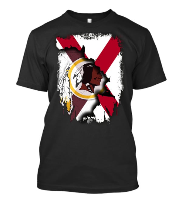 Alabama Flag Overlay With Washington Redskins T-Shirt