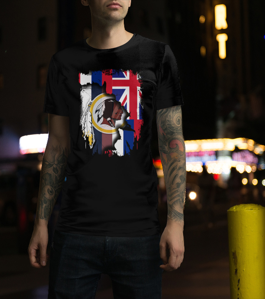 Hawaii Union Jack With Washington Redskins T-Shirt