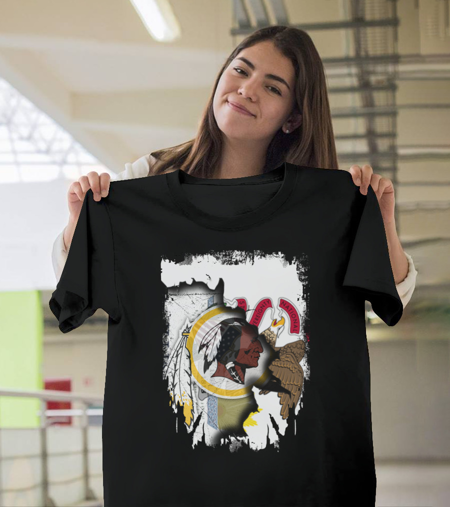 Illinois And Redskins Emblem Together With National And Sovereignty T-Shirt