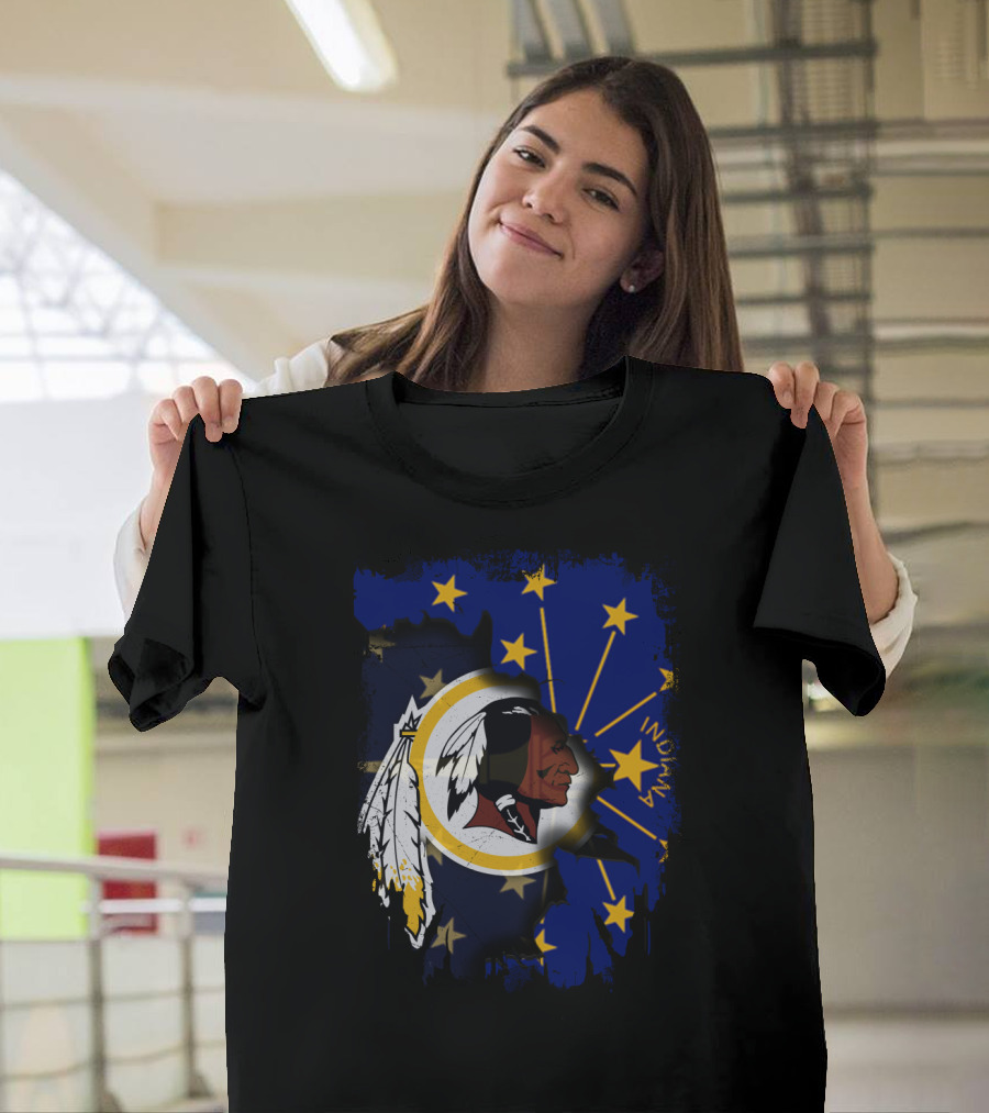 Indiana Stars And Redskins Logo Fusion T-Shirt