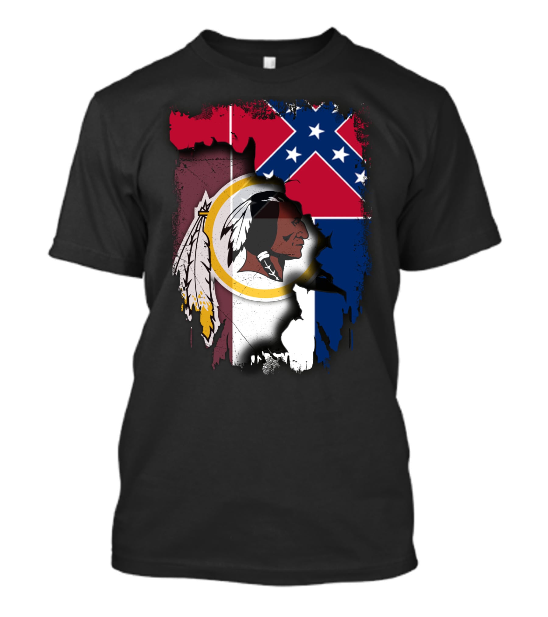 Together Mississippi Redskins Flag Fusion T-Shirt