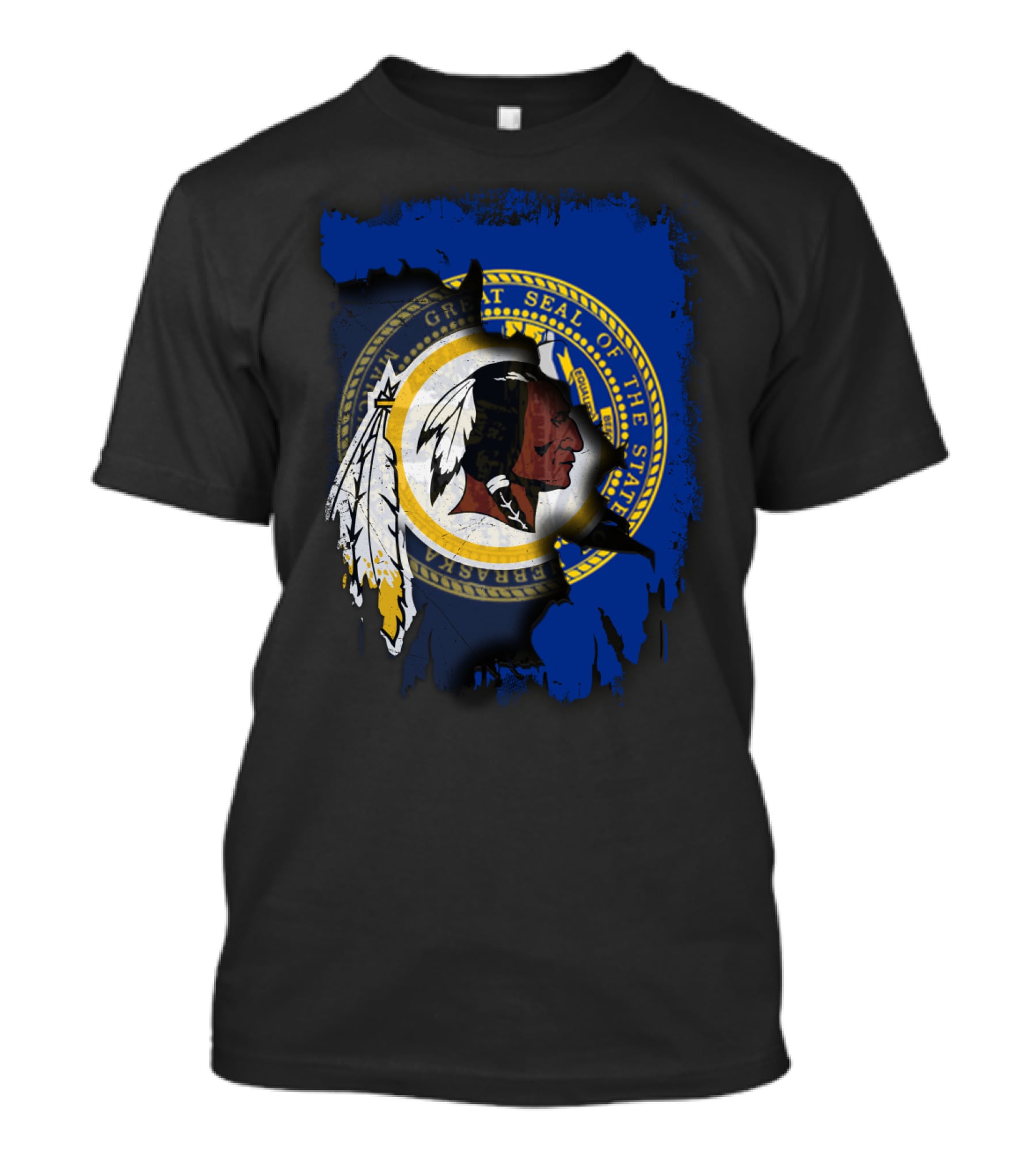 Great Seal Of Nebraska With Redskins T-Shirt