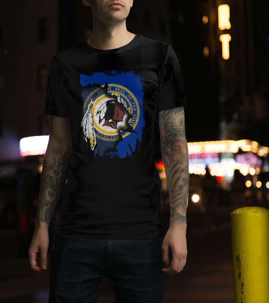 Great Seal Of Nebraska With Redskins T-Shirt